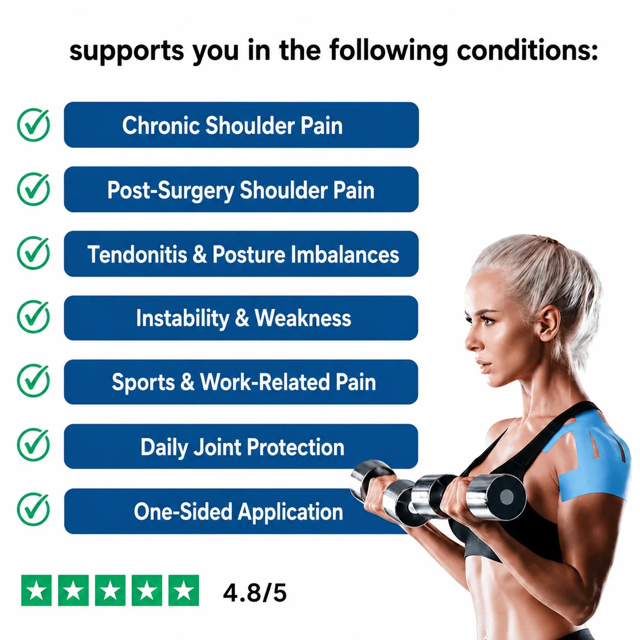 Kinesiology Reduce Shoulder Pain & Knee Tape