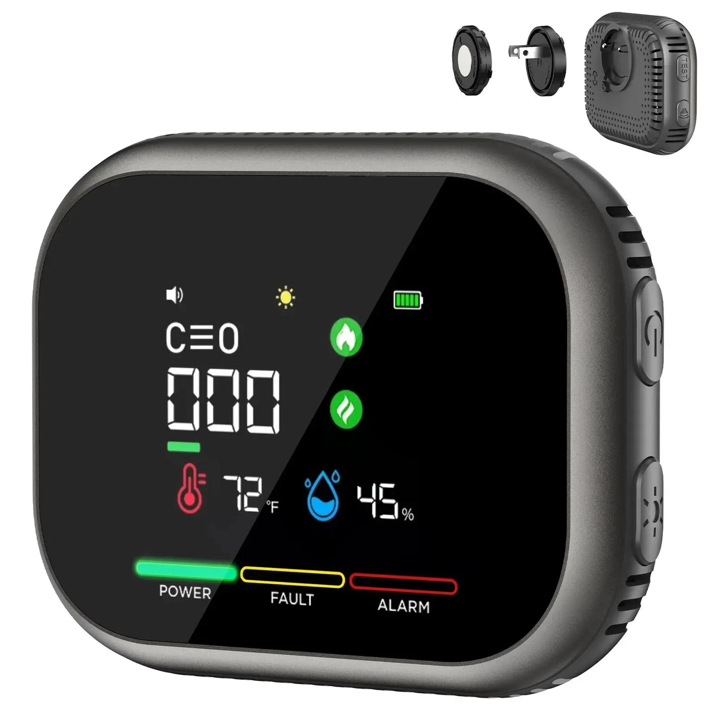 6-in-1 Portable Detector with Natural Gas & Temperature Humidity Sensors