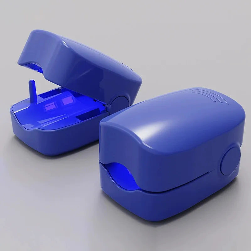 Portable blue light nail care device