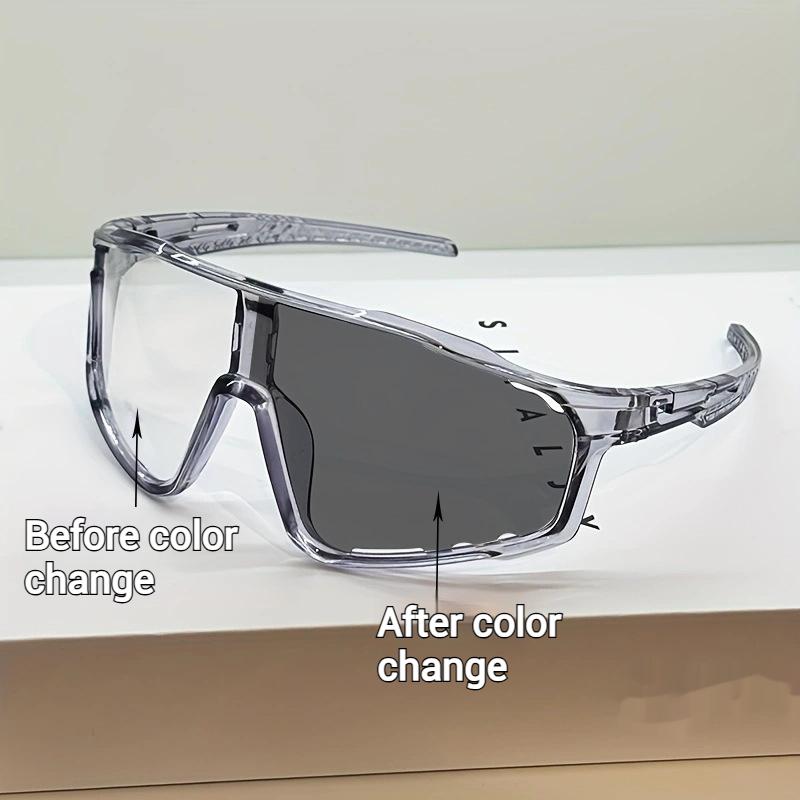 Photochromic Sports Sunglasses with UV Protection and Gray Tint, Unisex