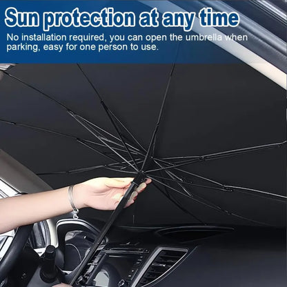 Windshield Sunshade 55x31in with Reflective Coating and Umbrella Fold for Cars