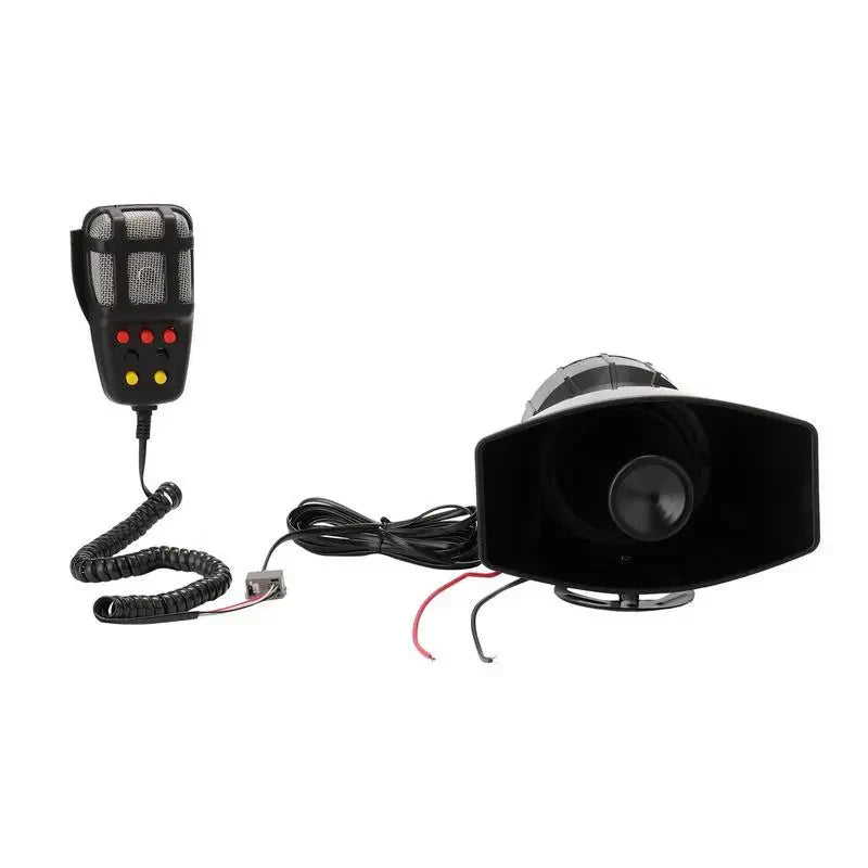 Car Alert System with 7-Tone Siren and Voice Microphone, 135dB 80W 12V