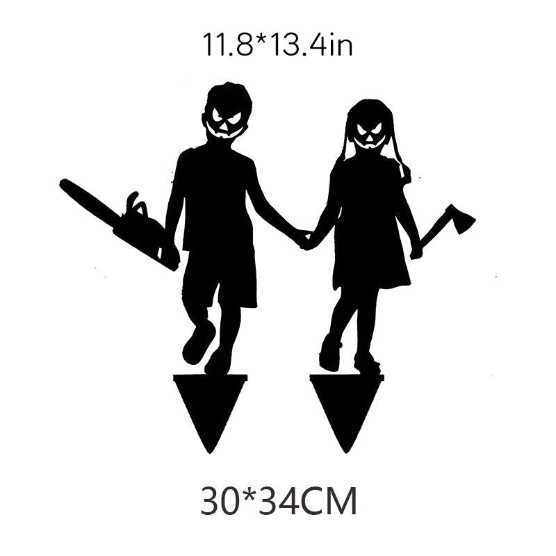 Metal Villain Shadow Caster Yard Stake with Ground Mount and Spotlight Projection