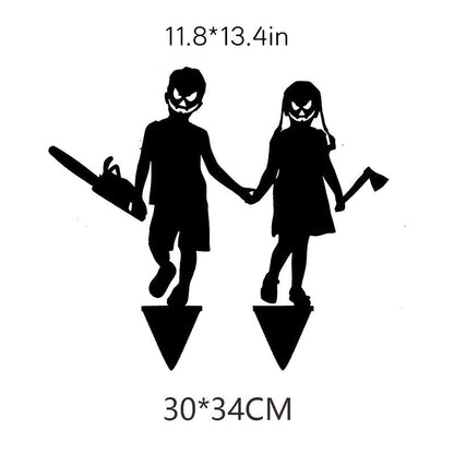 Metal Villain Shadow Caster Yard Stake with Ground Mount and Spotlight Projection