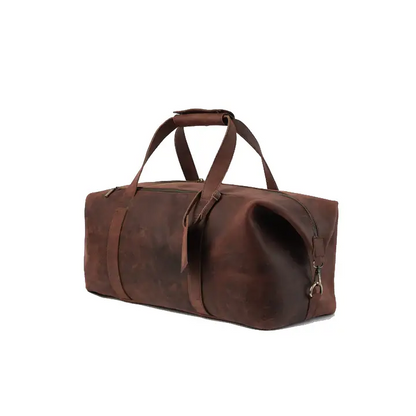 Happy Shopee Pull-up Cowhide Leather Travel Duffel - 29" Heritage Weekender Bag