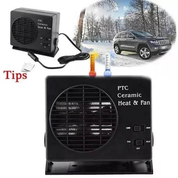 12V Portable Car Heater with Ceramic Heating Element and Dual Mode, 150-300W