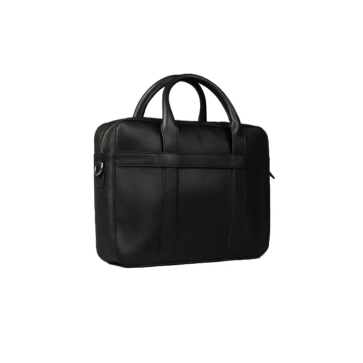 Happy Shopee Full Grain Milled Leather Laptop Bag - 14" Slim Executive Briefcase