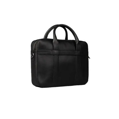 Happy Shopee Full Grain Milled Leather Laptop Bag - 14" Slim Executive Briefcase