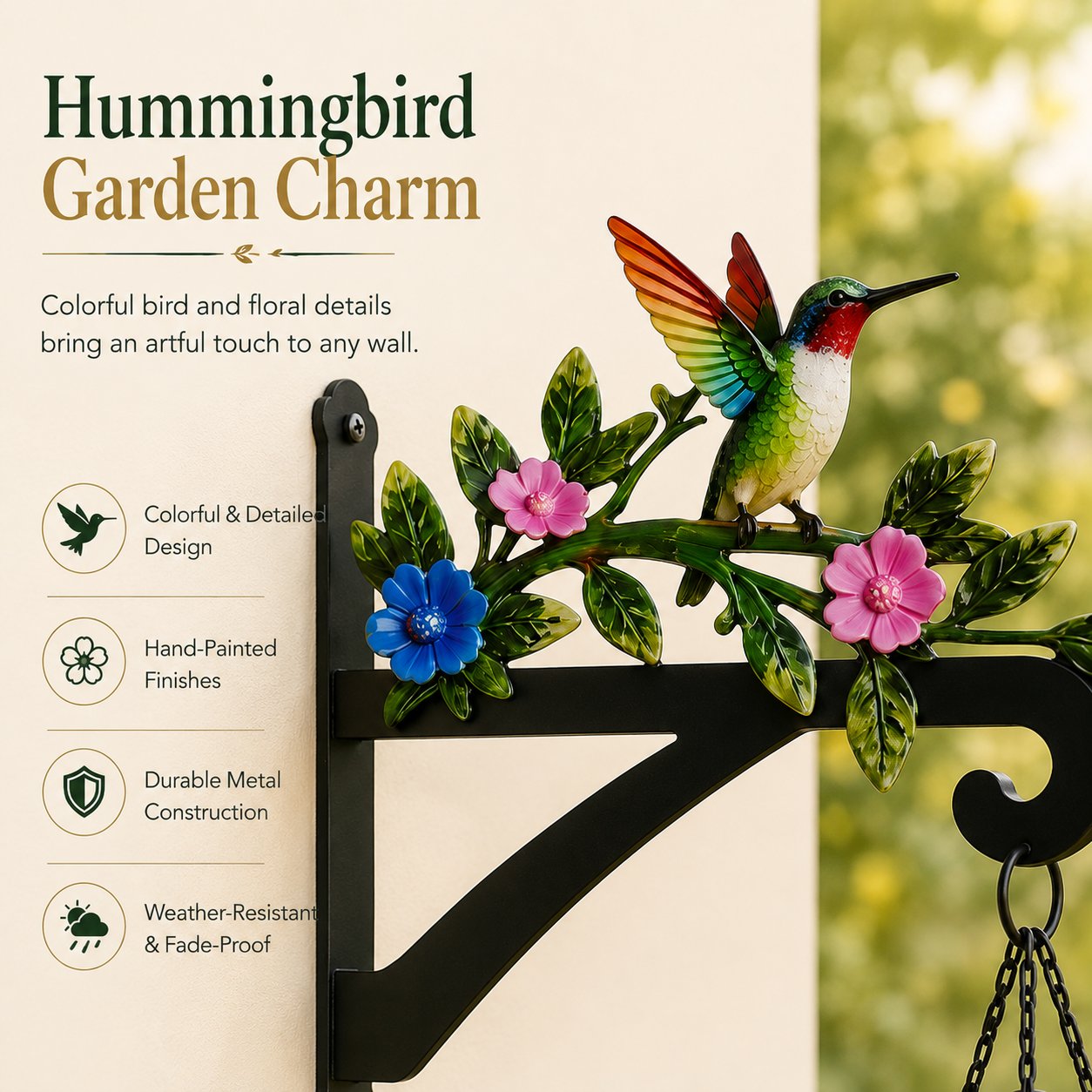 Decorative Hummingbird Garden Bracket