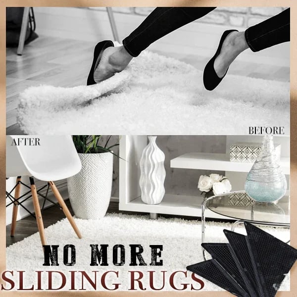 Rubber Anti Curling Non Slip Skid Pads -8pc Set