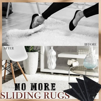 Rubber Anti Curling Non Slip Skid Pads -8pc Set