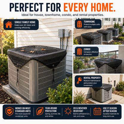 Outdoor Air Conditioner Mesh Cover | Protect Your AC From Leaves & Debris