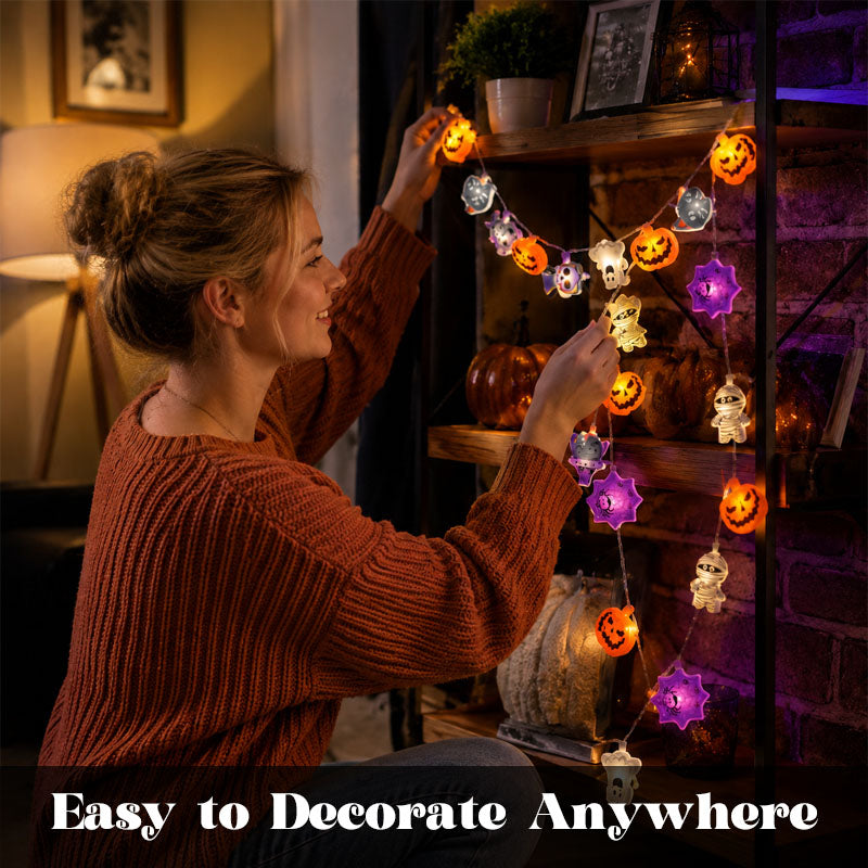 Halloween LED Pumpkin String Lights – Create A Spooky Glow For Your Home