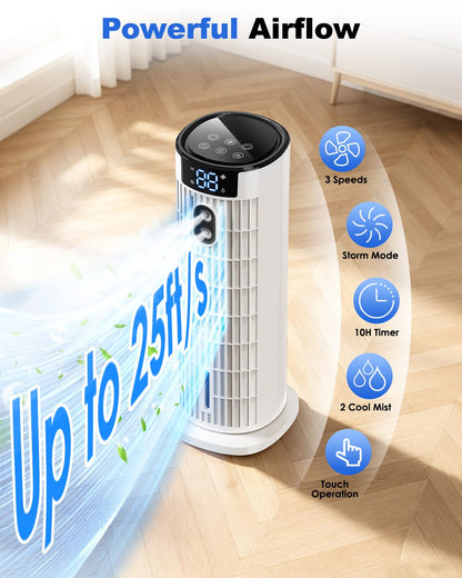 Portable Air Cooler 4-in-1 with Remote Control and Mist Function