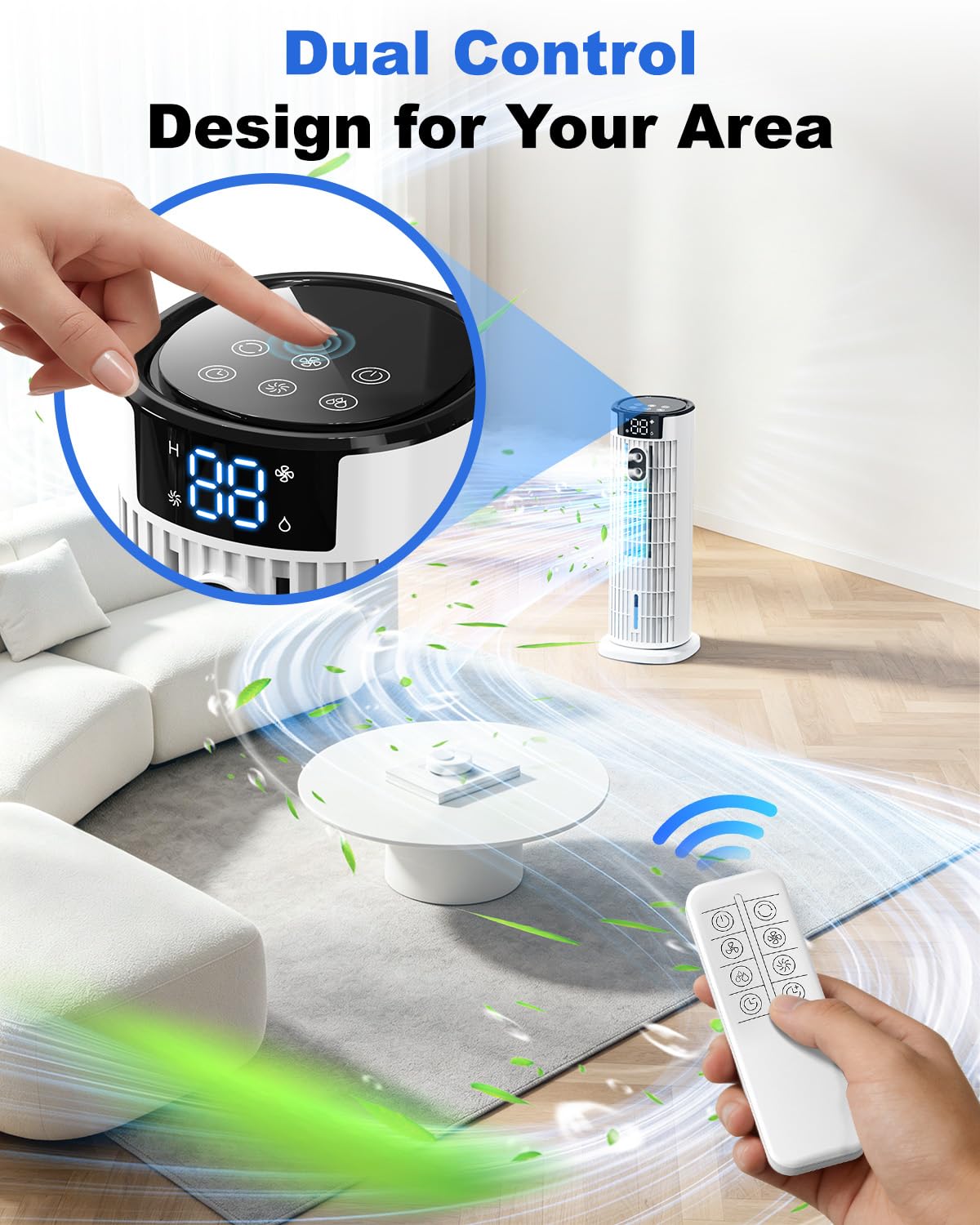 Portable Air Cooler 4-in-1 with Remote Control and Mist Function