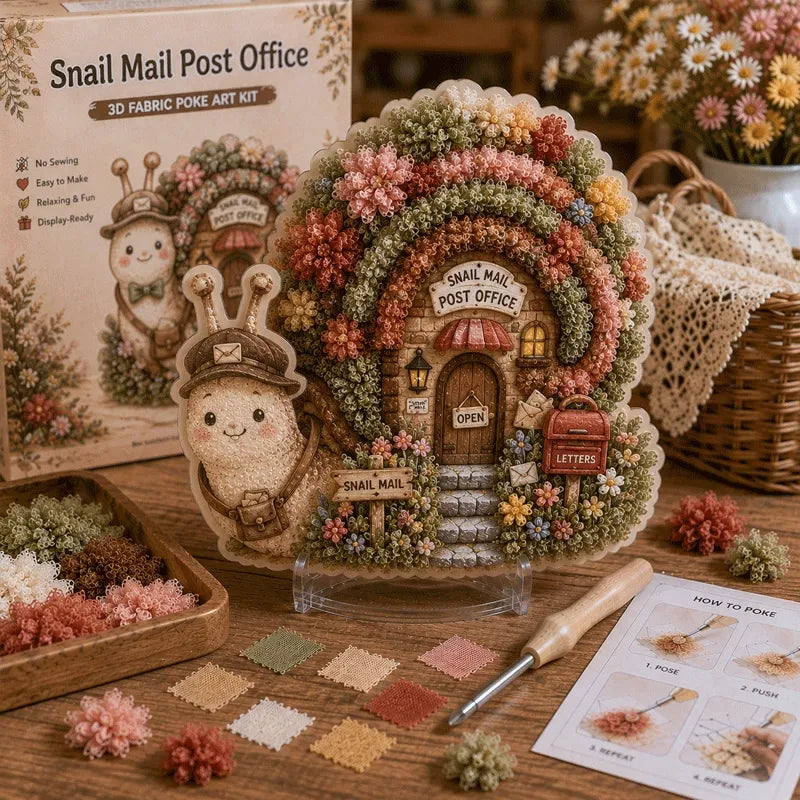 Whimsical Village 3D Fabric Poke Art Kit