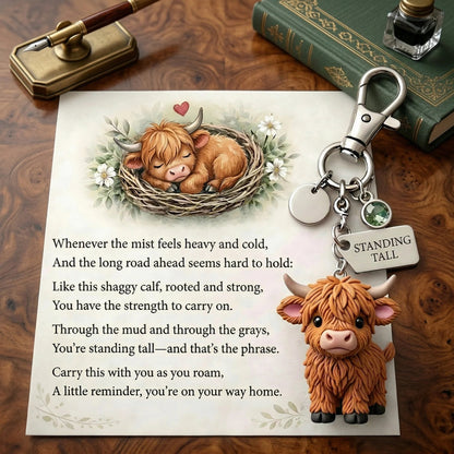 A Little Highland Cow For You Keychain: Your Daily Reminder of Quiet Strength