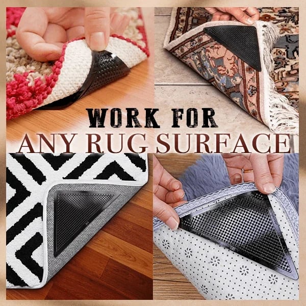 Rubber Anti Curling Non Slip Skid Pads -8pc Set