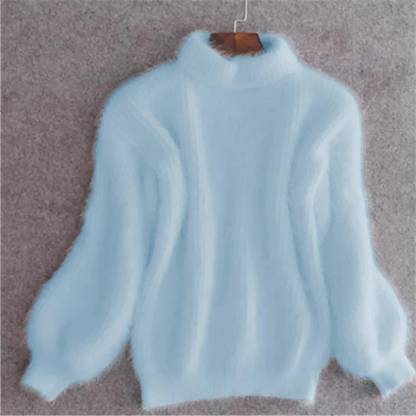 Loose Knit Sweater with Hip Length Cut and Soft Fabric, Vintage Inspired