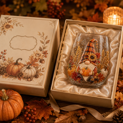 Autumn Harvest 3D Glass Cup Gift Set – 6 Festive Designs