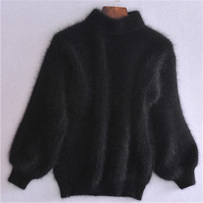 Loose Knit Sweater with Hip Length Cut and Soft Fabric, Vintage Inspired