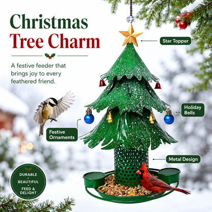 Christmas Tree Bird Feeder Festive Backyard Holiday Decor