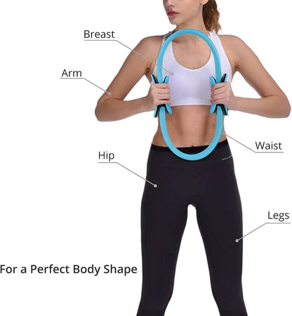 Fiberglass Resistance Ring with Padded Foam Handles and Non-Slip Grip for Pilates