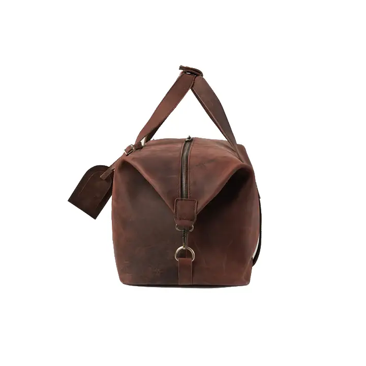Happy Shopee Pull-up Cowhide Leather Travel Duffel - 29" Heritage Weekender Bag
