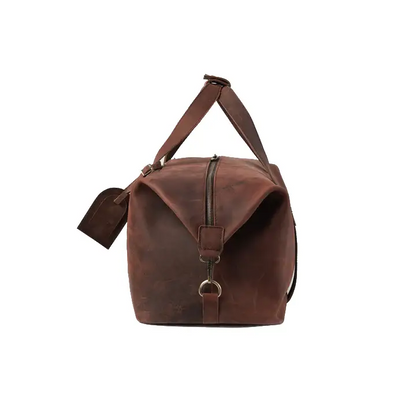 Happy Shopee Pull-up Cowhide Leather Travel Duffel - 29" Heritage Weekender Bag