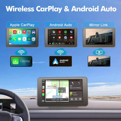 Wireless Car Display with Backup Camera and Voice Control for Navigation