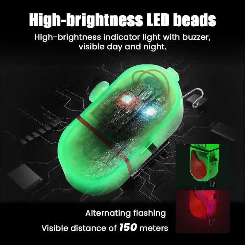 Rod Bite Alert with Sound and LED Flash for Night Fishing