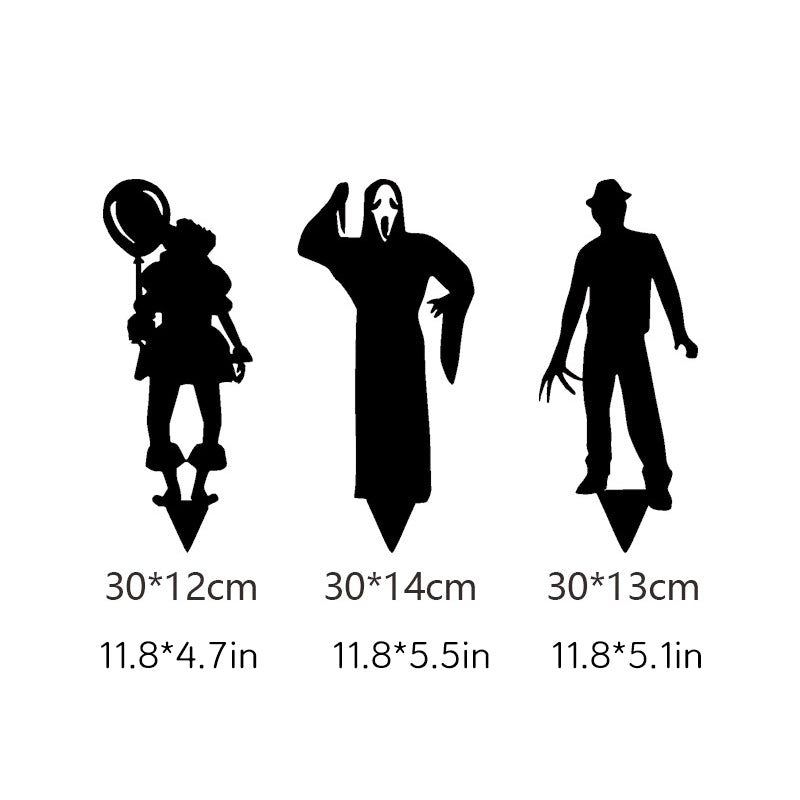 Metal Villain Shadow Caster Yard Stake with Ground Mount and Spotlight Projection
