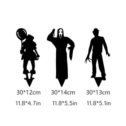 Metal Villain Shadow Caster Yard Stake with Ground Mount and Spotlight Projection
