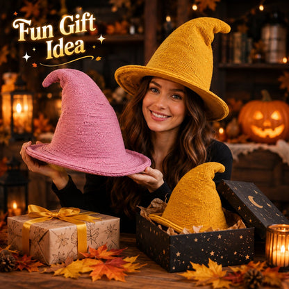 Knitted Wizard Hat  - Cozy Halloween Fantasy Costume Accessory