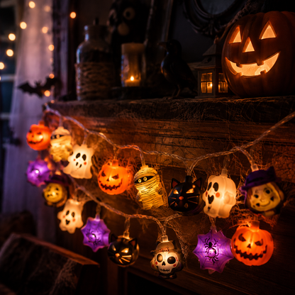 Halloween LED Pumpkin String Lights – Create A Spooky Glow For Your Home