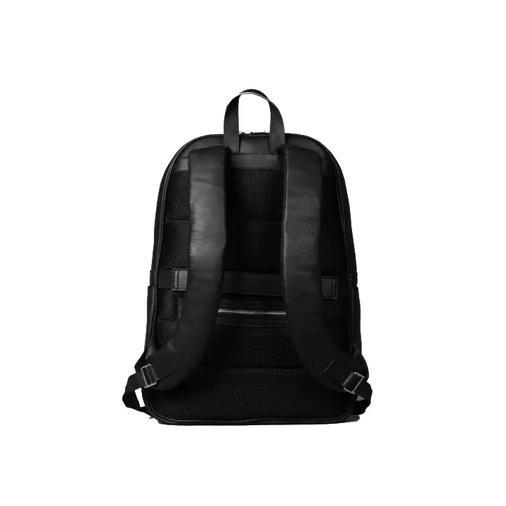 Happy Shopee Full Grain Milled Leather Backpack - 16" Professional Commuter