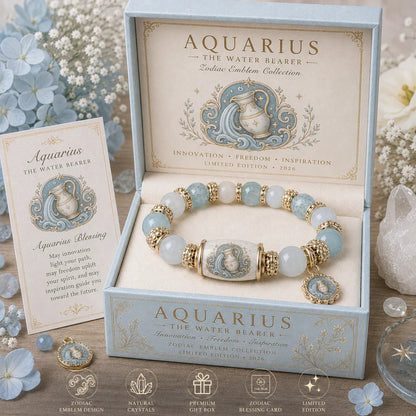 12 Zodiac Bracelet – Natural Chalcedony, Your Sign, Your Energy