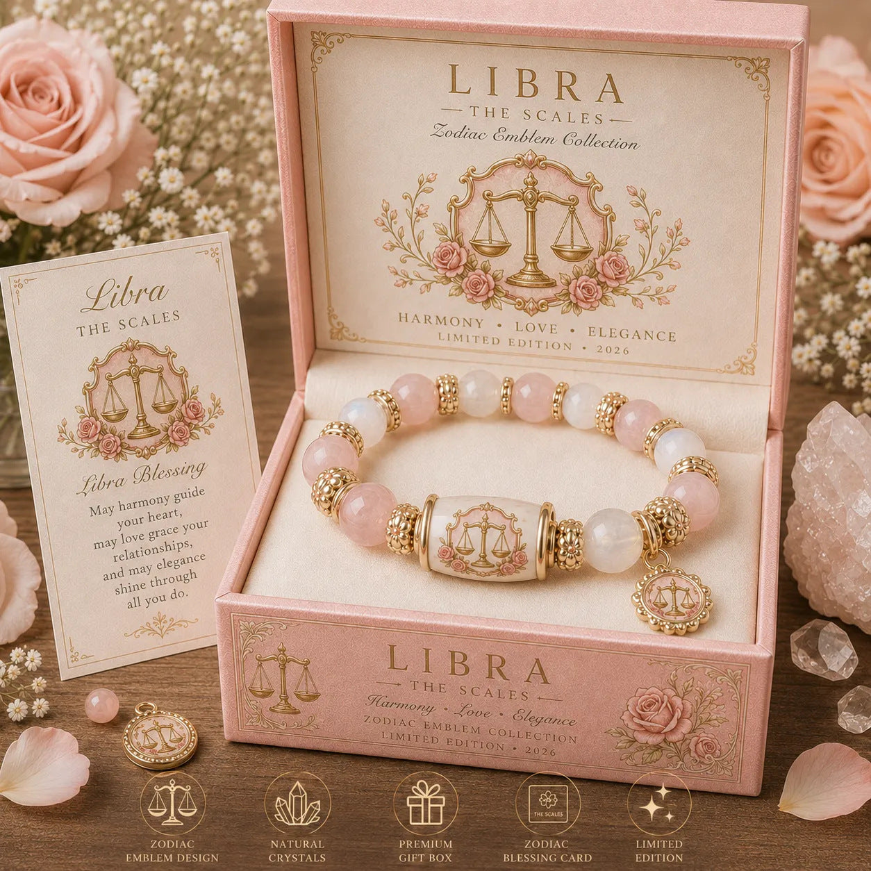 12 Zodiac Bracelet – Natural Chalcedony, Your Sign, Your Energy