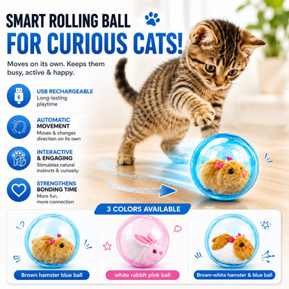 Rechargeable Smart Rolling Ball Cat Toy