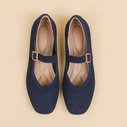 Breathable Square Toe Ballet Flats
