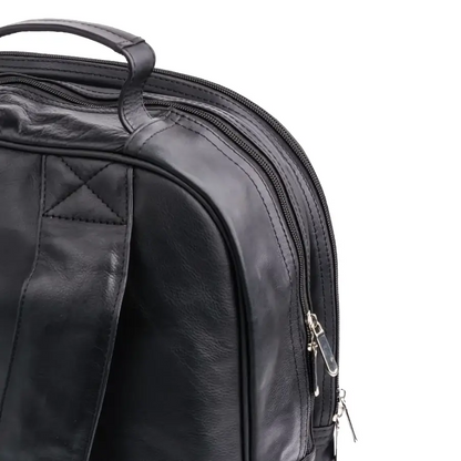 Happy Shopee Top-Grain Cowhide Leather Executive Backpack - 17" Laptop Capacity