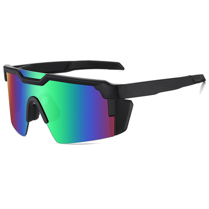 Photochromic Gray Sunglasses with Wraparound Athletic Design and UV Filtering