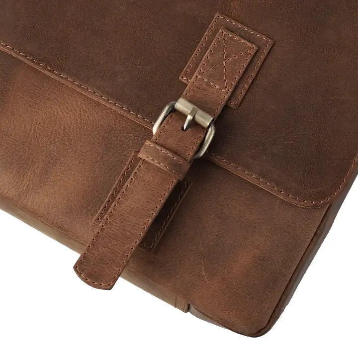 Happy Shopee Pull-up Leather Messenger Bag - 16" Laptop Professional Briefcase