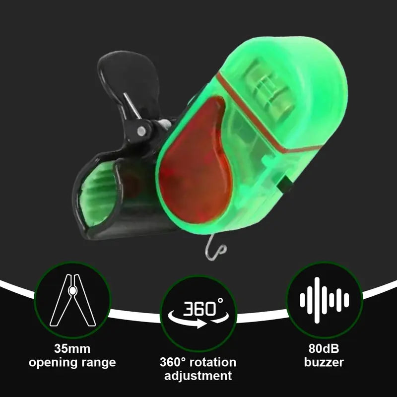 Rod Bite Alert with Sound and LED Flash for Night Fishing