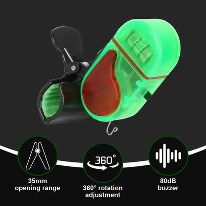 Rod Bite Alert with Sound and LED Flash for Night Fishing