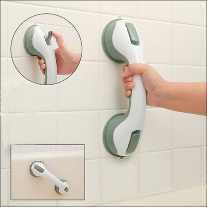 Suction Grab Bar with Textured Handle and Dual Suction Cups for Bathroom