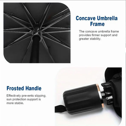 Windshield Sunshade 55x31in with Reflective Coating and Umbrella Fold for Cars