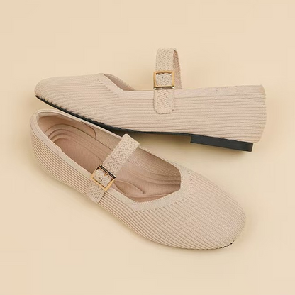 Breathable Square Toe Ballet Flats