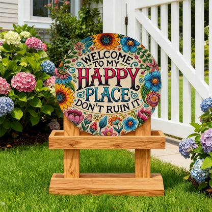 Welcome to My Happy Place – Metal Wall Sign