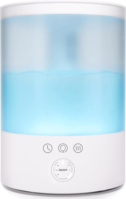 Ultrasonic Cool Mist Humidifier with 24-Hour Runtime and Night Light for Large Rooms